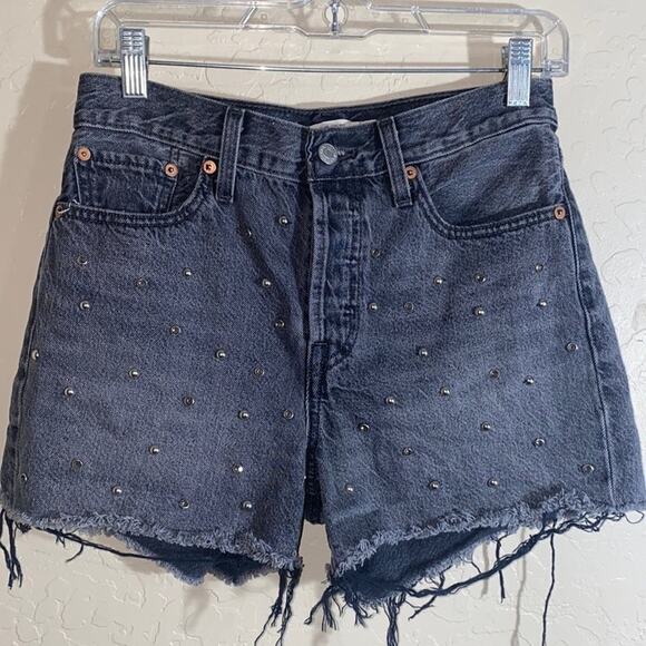 Levi’s wedgie short black with studs and stones - Picture 1 of 8